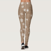 Cream Brown Christmas Snowflakes Leggings (Achterkant)