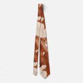 Cream Brown Faux Cow Print Stropdas (Achterkant)