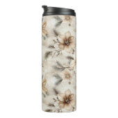 Cream Brown Floral Christmas Thermosbeker (Geroteerd rechts)