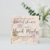 Cream Brown Floral Elegant Vrijgezellenfeest Aankondiging (Staand voorkant)