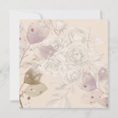 Cream Brown Floral Elegant Vrijgezellenfeest Aankondiging (Achterkant)