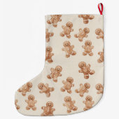 Cream Brown Gingerbread Cookies Grote Kerstsok (Achterkant)