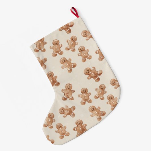 Cream Brown Gingerbread Cookies Grote Kerstsok (Achterkant (Hangend))