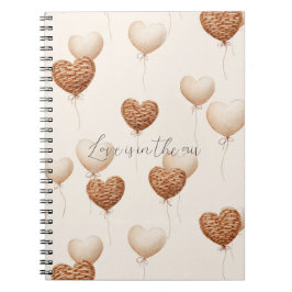 Cream Brown Heart Balloons Love in the Air Notitieboek