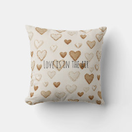 Cream & Brown Hearts   Kussen