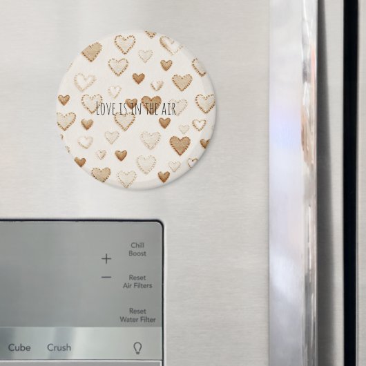 Cream & Brown Hearts Magneet (Insitu (Koelkast))