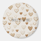 Cream & Brown Hearts Magneet (Voorkant)