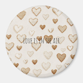 Cream & Brown Hearts   Magneet
