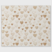 Cream & Brown Hearts Valentine's Day Cadeaupapier (Vlak)