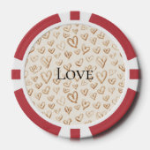 Cream Brown Hearts Valentine's Day Love Poker Chips (Voorkant)
