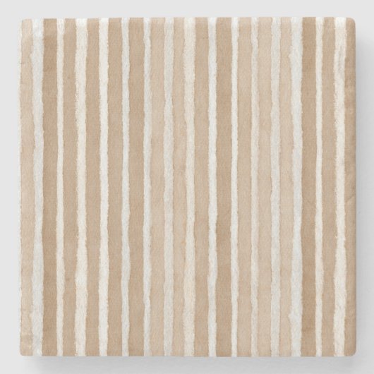 Cream & Brown Hearts Valentine's Day Stenen Onderzetter (Voorkant)