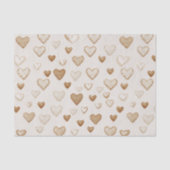 Cream & Brown Hearts Valentine's Day Tissuepapier (Voorkant)