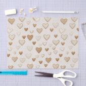 Cream & Brown Hearts Valentine's Day Tissuepapier (Craft)