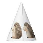 Cream Brown Hedgehog Verjaardag Feesthoedjes (Achterkant)