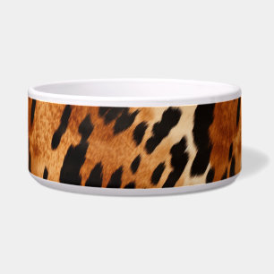 Cream Brown Koeienhuid Animal Voerbakje