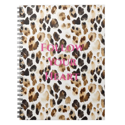 Cream Brown Leopard Animal Print Notitieboek (Voorkant)