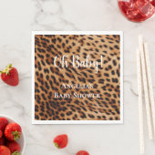 Cream Brown Leopard Print Baby shower Servet (Insitu)