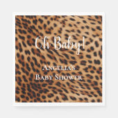 Cream Brown Leopard Print Baby shower Servet (Voorkant)