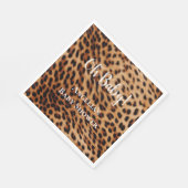 Cream Brown Leopard Print Baby shower Servet (Hoek)