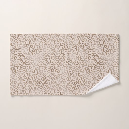 Cream Brown Leopard Print Bad Handdoek (Handdoek)