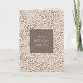 Cream Brown Leopard Print Birthday Kaart (Voorkant)