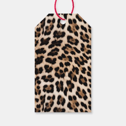 Cream Brown Leopard Print Cadeaulabel (Achterkant)