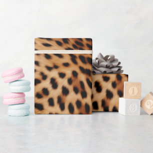 Cream Brown Leopard Print Cadeaupapier