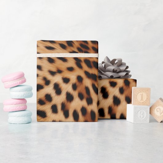 Cream Brown Leopard Print Cadeaupapier (Baby Shower)