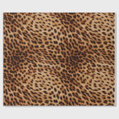 Cream Brown Leopard Print Cadeaupapier (Vlak)