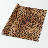 Cream Brown Leopard Print Cadeaupapier (Uitgerold)