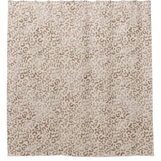 Cream Brown Leopard Print       Douchegordijn (Voorkant)