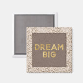 Cream Brown Leopard Print Gold Dream Magneet (Voorkant / Achterkant)