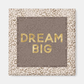 Cream Brown Leopard Print Gold Dream Magneet (Voorkant)