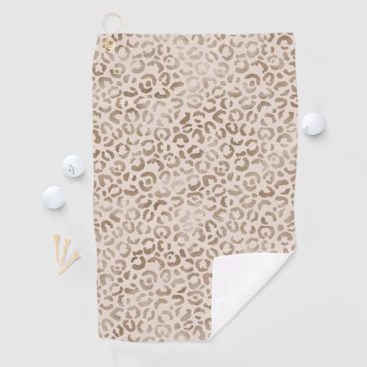 Cream Brown Leopard Print      Golfhanddoek (Insitu)