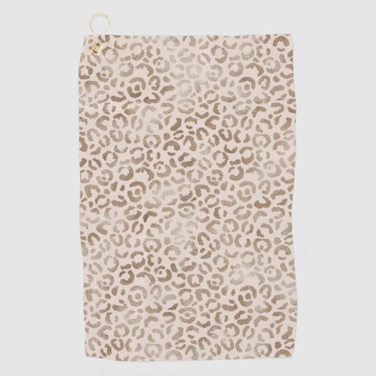 Cream Brown Leopard Print      Golfhanddoek (Voorkant)