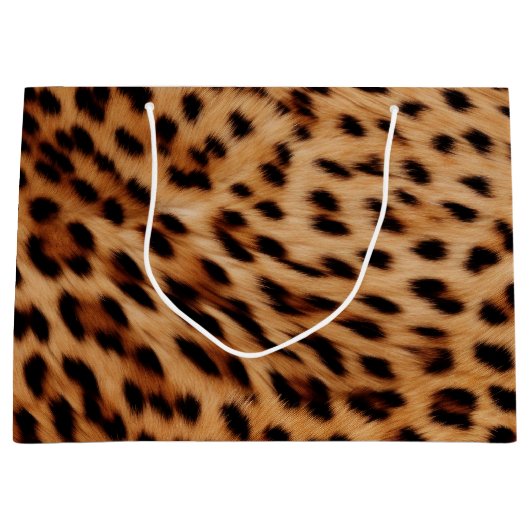 Cream Brown Leopard Print Groot Cadeauzakje (Voorkant)