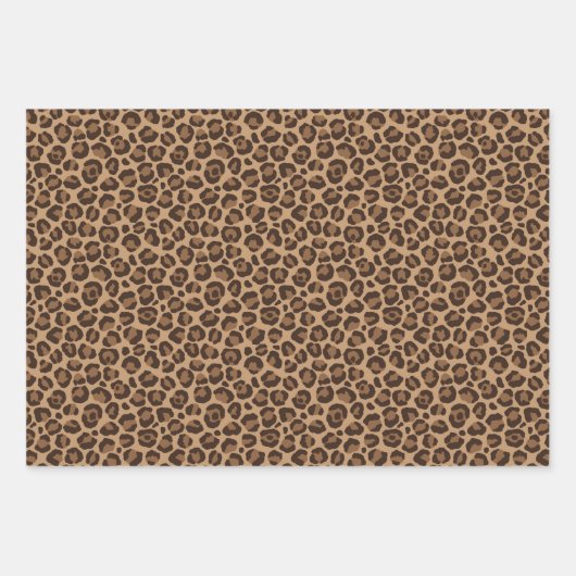 Cream Brown Leopard Print Inpakpapier Vel (Voorkant 3)