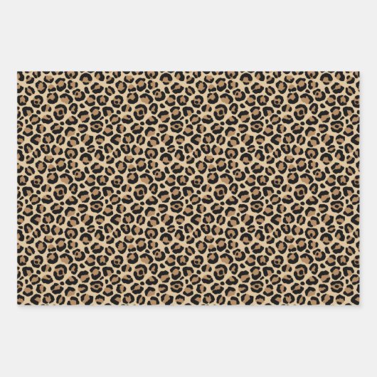 Cream Brown Leopard Print Inpakpapier Vel (Voorkant 2)