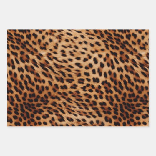 Cream Brown Leopard Print Inpakpapier Vel (Voorkant 3)