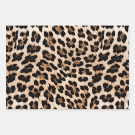 Cream Brown Leopard Print Inpakpapier Vel (Voorkant 2)