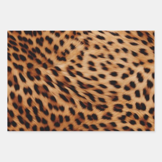 Cream Brown Leopard Print Inpakpapier Vel (Voorkant)