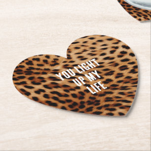 Cream Brown Leopard Print Kartonnen Onderzetters