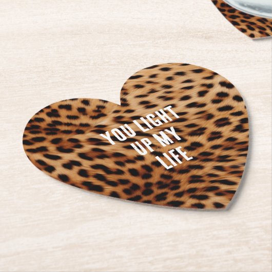 Cream Brown Leopard Print Kartonnen Onderzetters (Gekanteld)