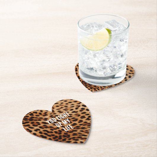 Cream Brown Leopard Print Kartonnen Onderzetters (Insitu)