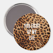 Cream Brown Leopard Print Magneet (Voorkant / Achterkant)