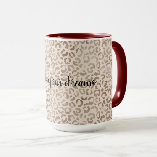 Cream Brown Leopard Print      Mok (Voorkant rechts)