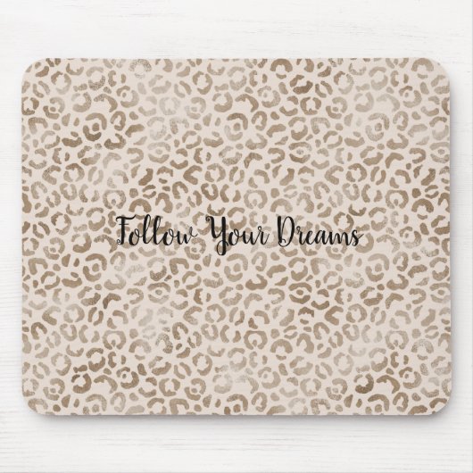 Cream Brown Leopard Print Muismat (Voorkant)