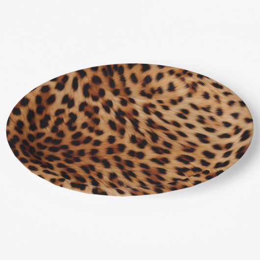 Cream Brown Leopard Print Papieren Bordje (Gekanteld)