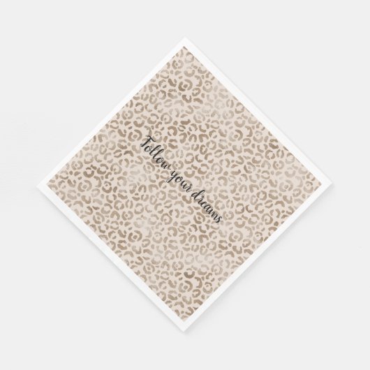 Cream Brown Leopard Print Servet (Hoek)