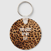 Cream Brown Leopard Print Sleutelhanger (Voorkant)